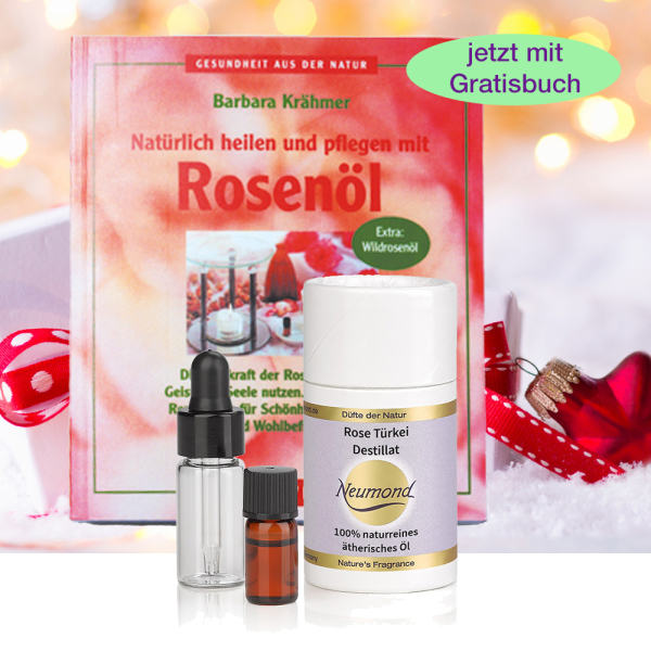 Rose Türkei Destillat 100%, 1ml, jetzt mit Gratisbuch "Natürlich heilen und pflegen mit Rosenöl", 1St.