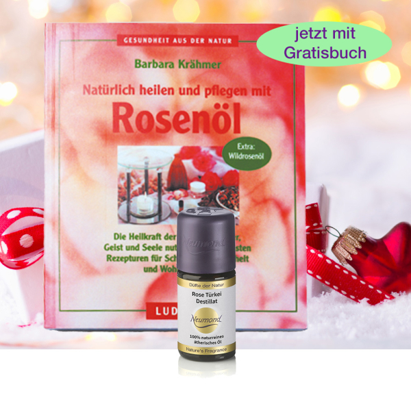 Rose Türkei Destillat 100%, 5ml, jetzt mit Gratisbuch "Natürlich heilen und pflegen mit Rosenöl", 1St.