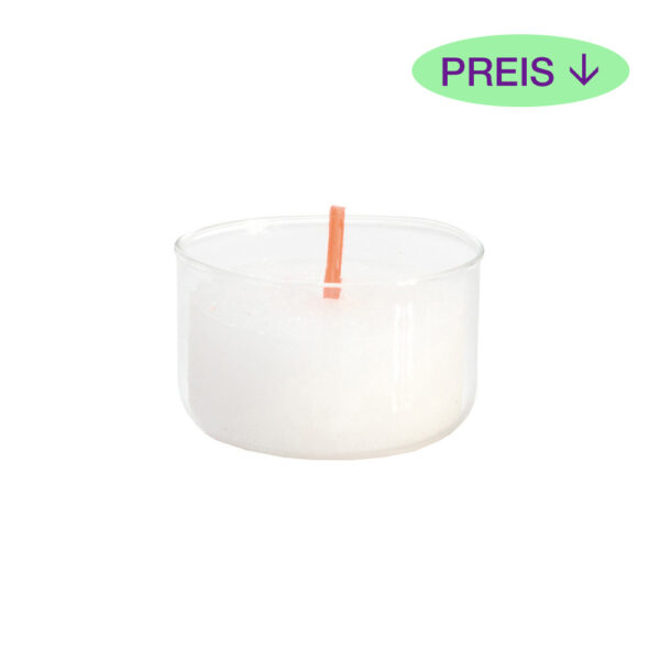 44 Teelicht-Kerzen ohne Alu mit 4 Glasbehältern, 1Pk.
